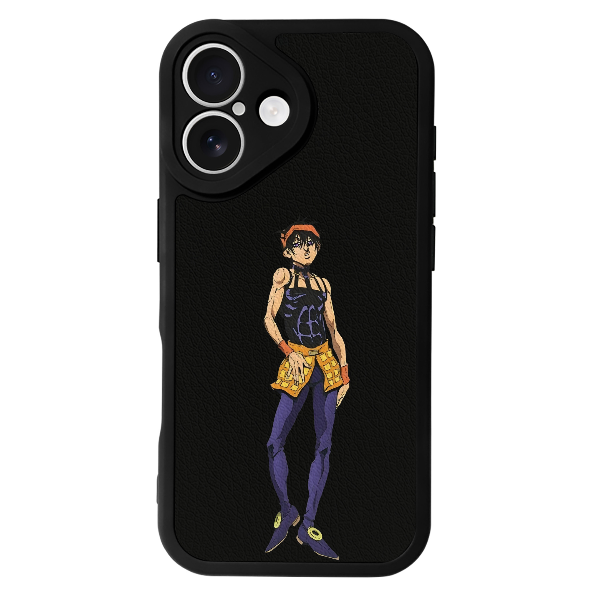 （画像用） ジョジョの奇妙な冒険 ナランチャ?ギルガ JoJo's Bizarre Adventure Narancia Ghirga 【iPhone 16シリーズ対応】シリコンスマホケース（レザー調） 材質：シリコン